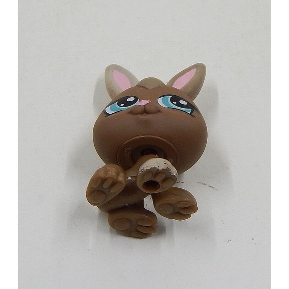 Littlest Pet Shop Tan Bunny Rabbit Blue Eyes Hasbro 2009 LPS - Picture 9 of 9